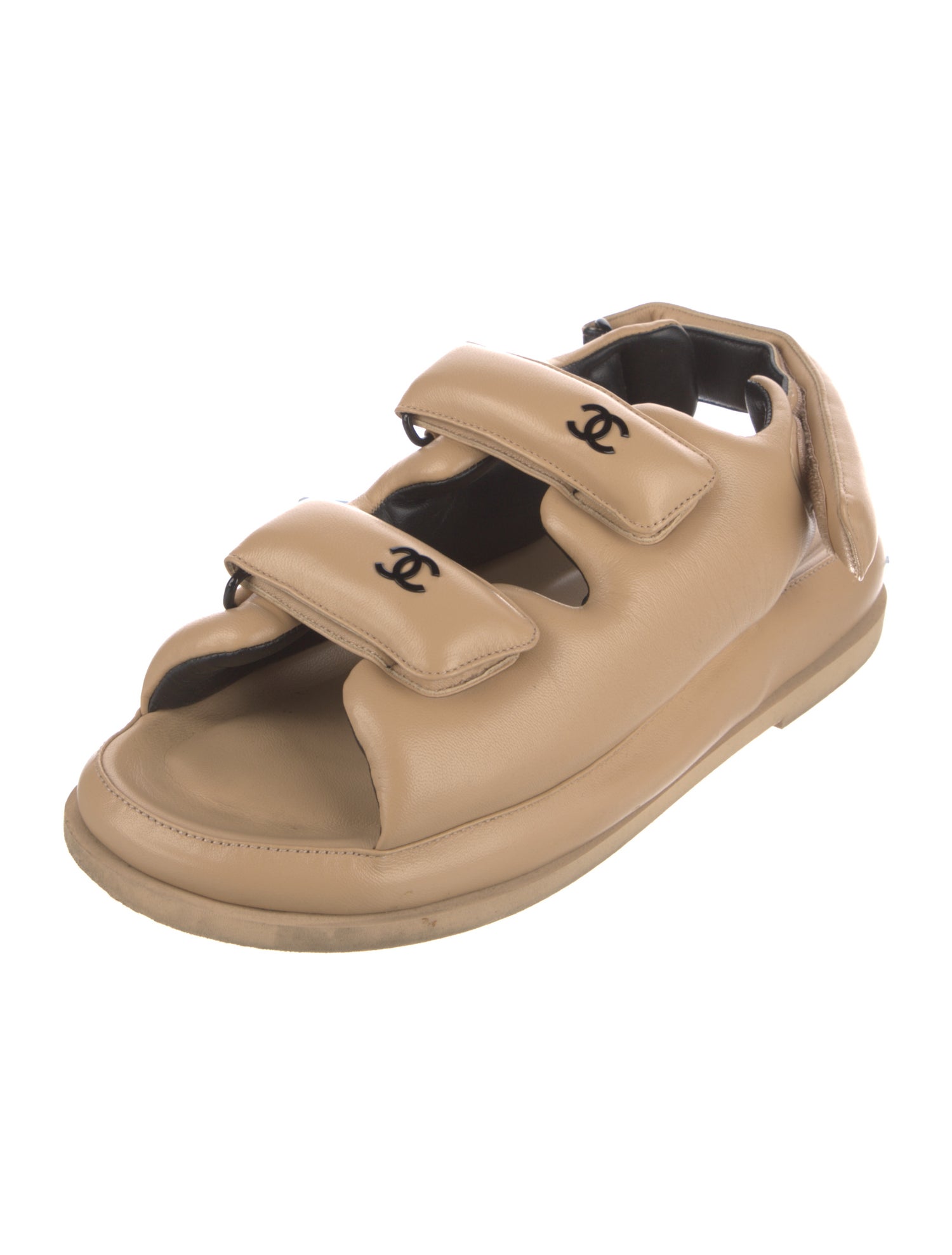 Chanel 2022 Interlocking CC Logo Slingback Sandals